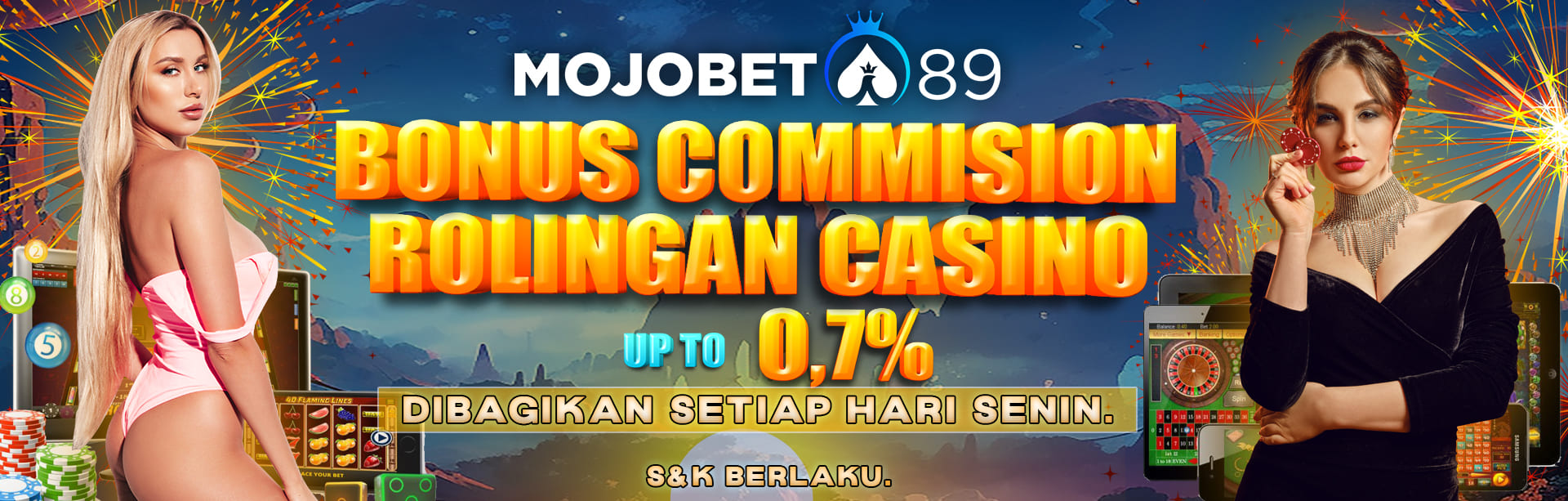 BONUS COMMISION / ROLINGAN CASINO UP TO 0,7%